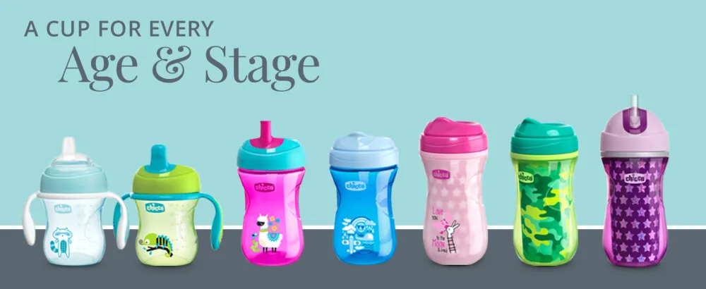 Chicco Sport Spout Trainer  Spill Free Baby Sippy Cup  9 Months  Teal/Blue  2 Count (Pack of 1) - A Cup For Every Age & Stage