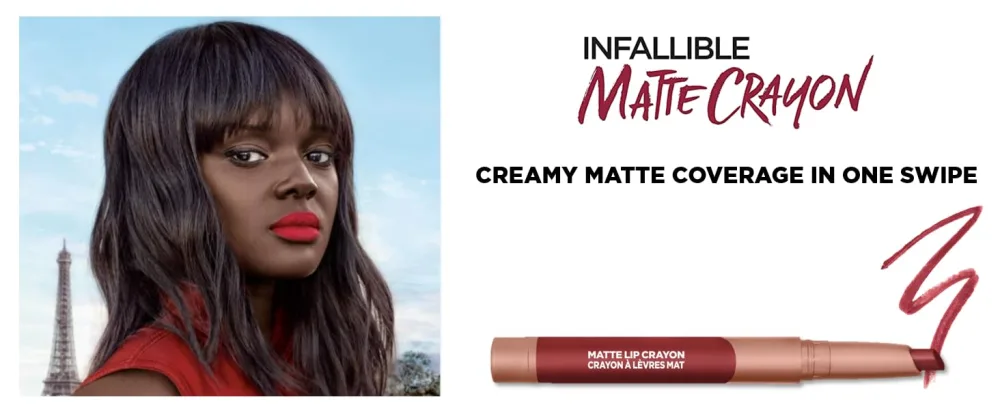 L'Oreal Paris Infallible Matte Lip Crayon  Lavender Honey (Packaging May Vary) Lavendar Honey 1 Count (Pack of 1) - matte finish lip crayon, matte finish lipstick, how to apply matte lipstick, matte red lip color