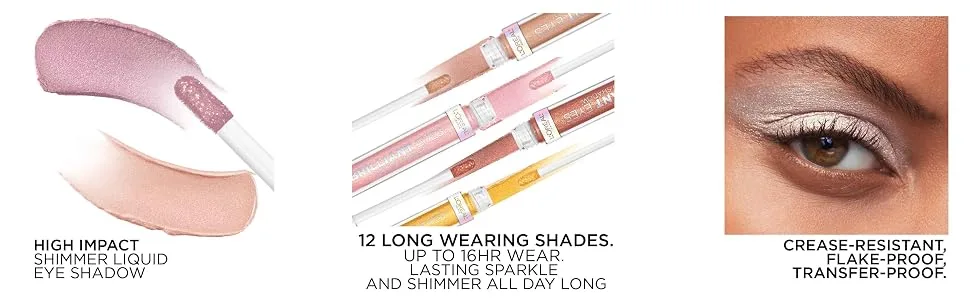 L'Or al Paris Cosmetics Brilliant Eyes Shimmer Liquid Eye Shadow Makeup  Radiant Ruby  0.1 oz. Radiant Ruby 0.1 Fl Oz (Pack of 1) - long lasting shimmer sparkly eye shadow