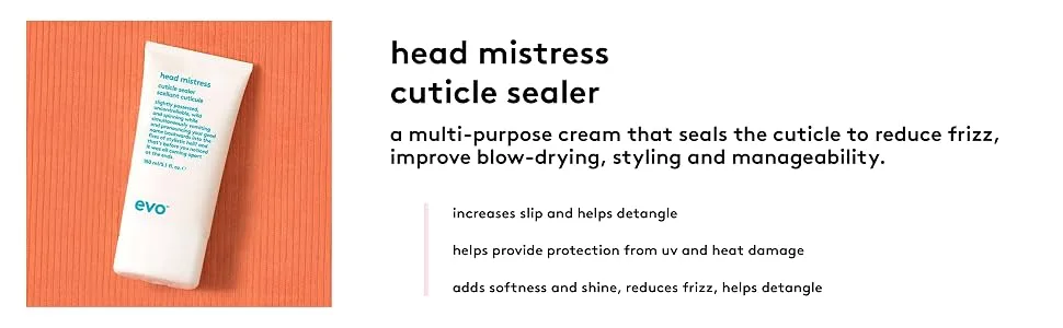 evo Head Mistress Cuticle Sealer - Multi-purpose Hair Cream - Increases Slip & Adds Softness and Shine 1.01 Fl Oz (Pack of 1) - product information 2