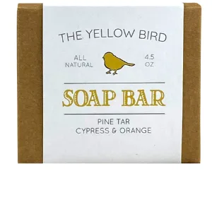 The Yellow Bird Natural Bar Soap (Pine Tar  1 Bar) Pine 4.5 Ounce (Pack of 1) - pine tar soap bar