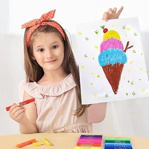 MayMoi Washable Tempera Paint Sticks | Non-Toxic  Quick Drying & No Mess Paint Sticks for Kids (24 Bright Colors  6g) 24 Count (Pack of 1) - Tempera Paint Sticks
