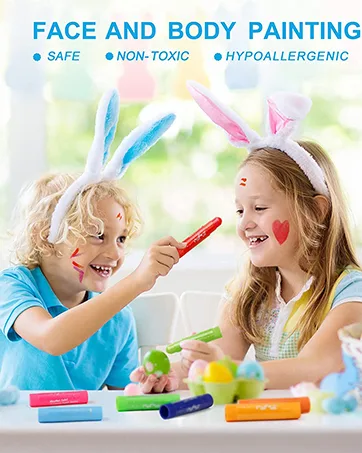 MayMoi Washable Tempera Paint Sticks | Non-Toxic  Quick Drying & No Mess Paint Sticks for Kids (24 Bright Colors  6g) 24 Count (Pack of 1) - Tempera Paint Sticks