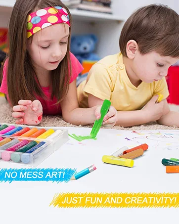 MayMoi Washable Tempera Paint Sticks | Non-Toxic  Quick Drying & No Mess Paint Sticks for Kids (24 Bright Colors  6g) 24 Count (Pack of 1) - Tempera Paint Sticks