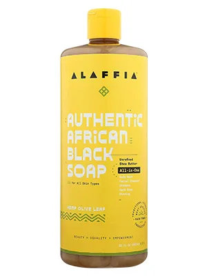 Alaffia All in One Hemp Olive Leaf Authentic African Black Soap  32 FZ Hemp Olive Leaf 32 Fl Oz (Pack of 1) - product information 3