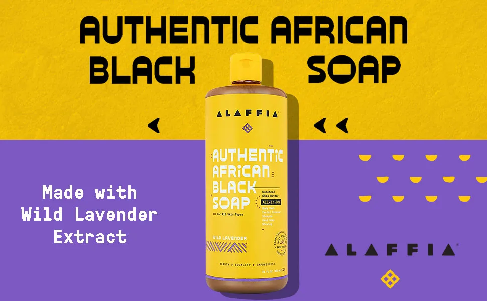 Alaffia Authentic African Black Soap (Wild Lavender  32 Fl Oz) Wild Lavender 32 Fl Oz (Pack of 1) - asdasd