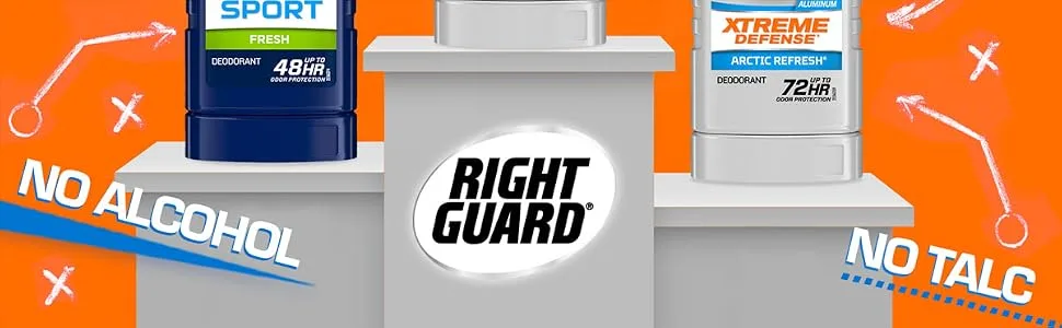 Right Guard Sport Aluminum-Free Deodorant Invisible Solid Stick  Fresh  3 oz . 4 Count (Pack of 1) - Right Guard