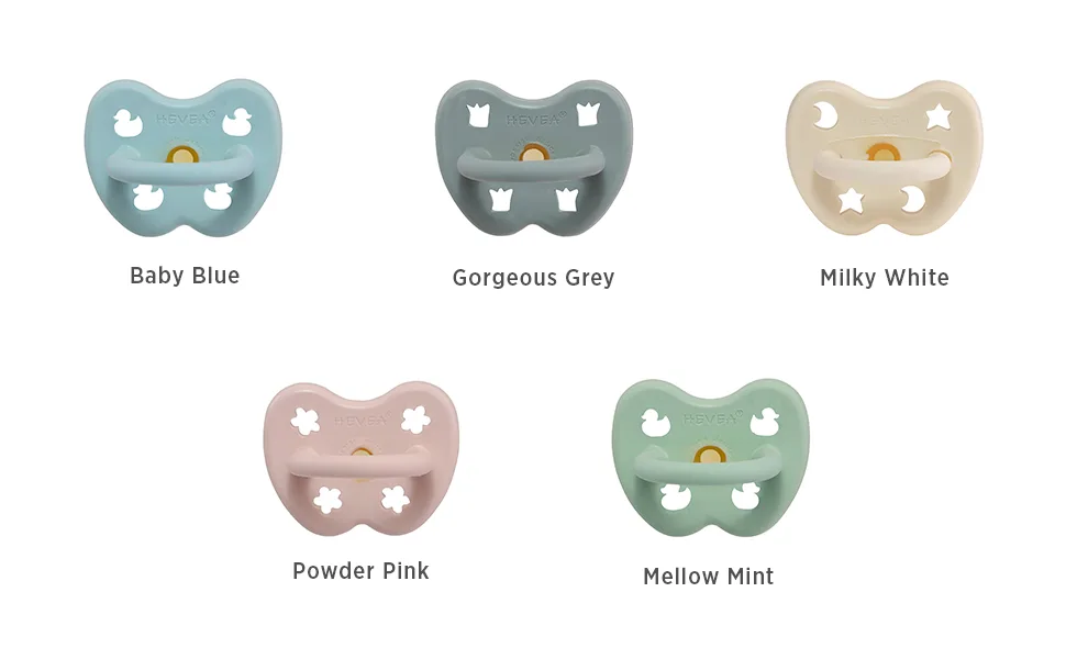 Natural Rubber Pacifier Round Newborn 0+ Months Single-Pack - Powder Pink 1 Count (Pack of 1) Powder Pink - HEVEA pacifiers natural rubber plastic-free non-toxic compostable