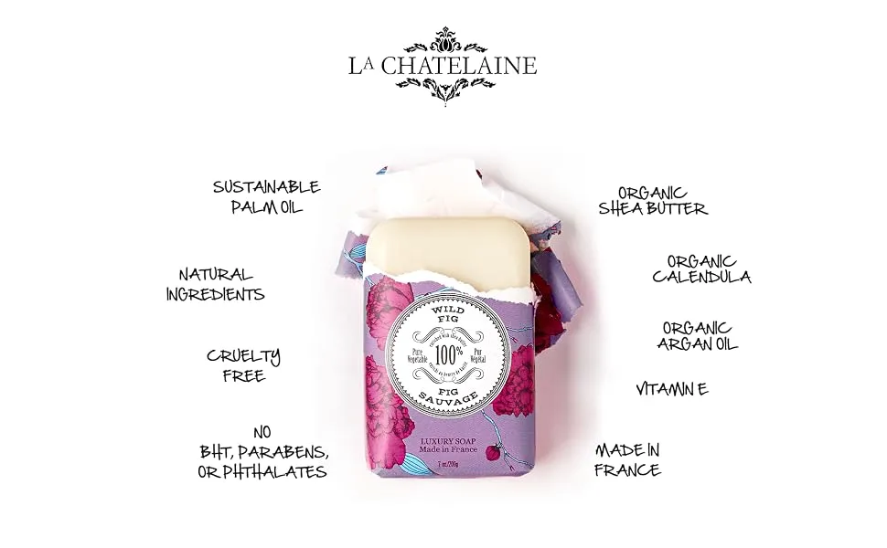 La Chatelaine Luxury Bar Soap | Natural Shea Formula (Coconut Milk  7 oz) Coconut Milk 7 Ounce (Pack of 1) - sustainable natural organic french bath body hand soap home gift france vegan vegetable plant clean