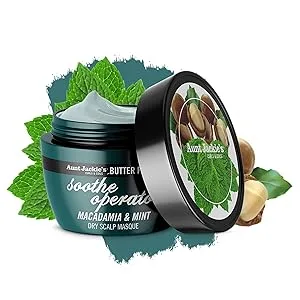 Aunt Jackie's Butter Fusions Soothe Operator - Macadamia & Mint Dry Scalp Conditioning Masque  8 oz Soothe Operator 8 Ounce (Pack of 1) - soothe operator