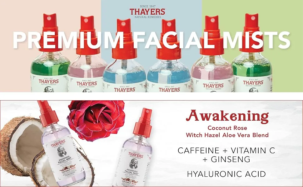 THAYERS Awakening Coconut Rose Facial Mist  4 Ounce Coconut rose 4 Ounce (Pack of 1) - Thayers