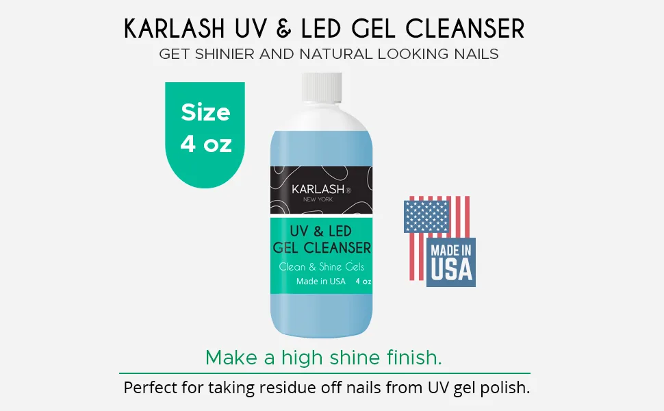 Karlash Max Uv & Led Gel Cleanser for Nails Clean & Shine Gels (4 Ounce) 4 Fl Oz (Pack of 1) - 32423