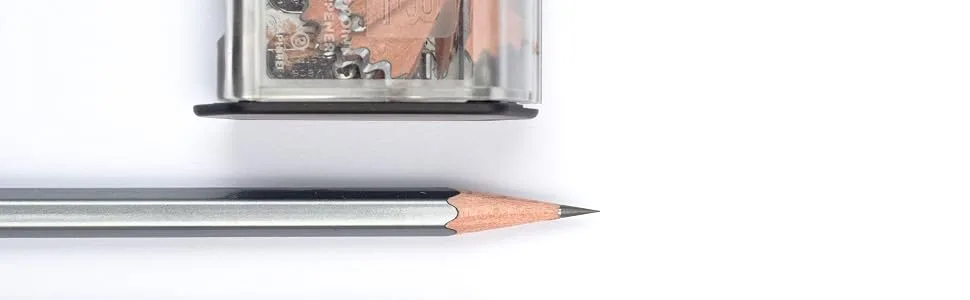 Blackwing Two-Step Long Point Pencil Sharpener  Grey  German Steel Blades  Creates Sharp Long Pencil Point  Pack of 1 - OneTwoComparison