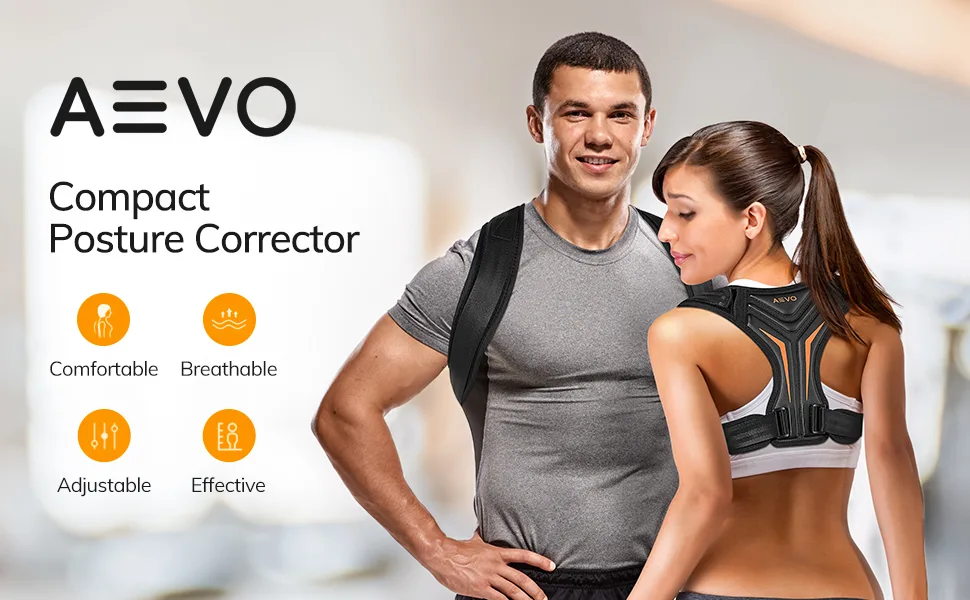 AEVO Compact Posture Corrector for Men and Women  Adjustable Upper Back Brace for Clavicle Support  Neck  Shoulder  and Back Pain Relief  Invisible Comfortable Back Straightener  L Large (Pack of 1) - product information 1