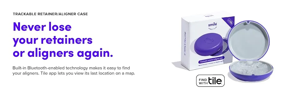 SmileDirectClub Trackable Retainer/Aligner Case Powered by Tile - Item Locator and Finder for Retainers and Aligners 1 Count (Pack of 1) - aligner case, invisiliners case, retainer case invisalign, invisiline case, retainer holder case