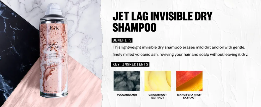 IGK JET LAG Invisible Dry Shampoo | Weightless + Refresh Style | Vegan + Cruelty Free | 6.3 Ounce (Pack of 1) - jet lag invisible dry shampoo