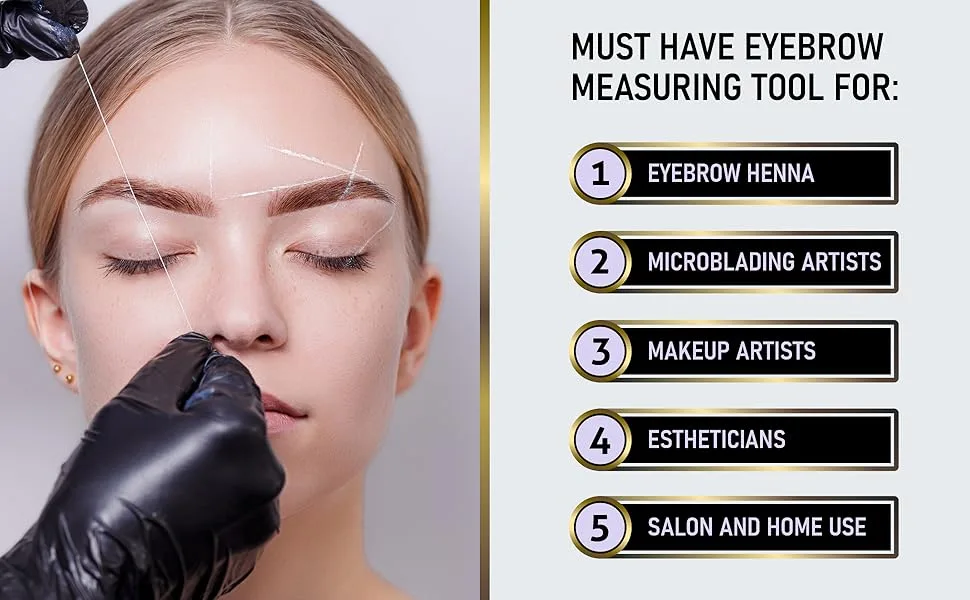  12M  White Brow Mapping string for Eyebrow Measuring - Microblading Supplies - PMU Kit - Pre inked Mapping Thread 1 Count (Pack of 1) white - features of Brow Mapping string