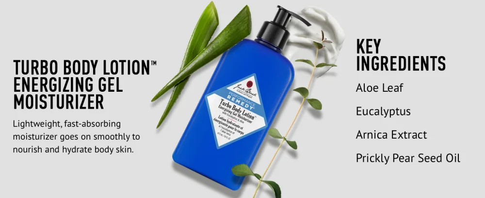 Jack Black Turbo Body Lotion Energizing Gel Moisturizer 16 Fl Oz (Pack of 1) - Jack Black