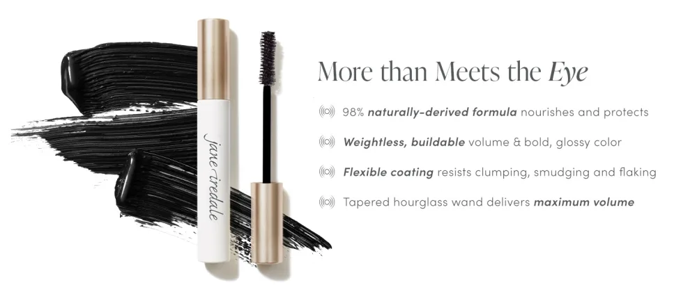 jane iredale Beyond Lash Volumizing Mascara | Naturally Derived Formula Lengthens and Lifts Lashes | Weightless Coverage | Non-Clumping | Black Ink | 1 Count (Pack of 1) - jane iredale clean mascara beyond lash volumizing lengthening mascara makeup natural