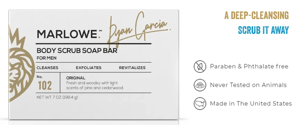 MARLOWE. No. 102 Body Scrub Soap for Men (Limited Edition Ryan Garcia Champion Bar  7 Ounce (Pack of 1) - product information 10