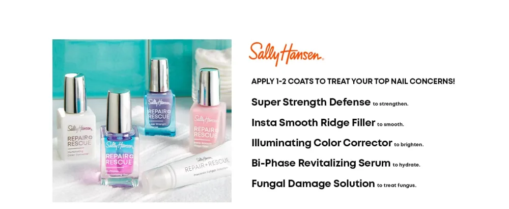Sally Hansen Repair + Rescue Fungal Damage Solution  Pack of 1 0.33 Fl Oz (Pack of 1) - Sally Hansen How to use