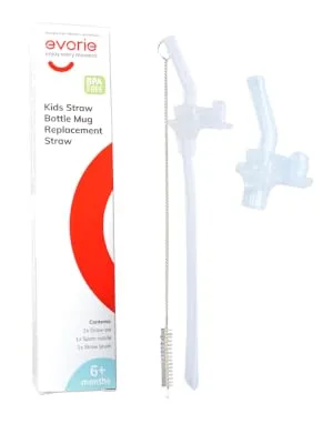 Evorie Replacement Straw for 10 Oz Evorie Tritan Toddler Water Bottle with Detachable Handles (Pack of 1) - 10 Oz Bottle Replacement straw