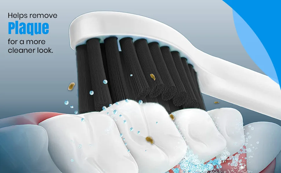 Pursonic Replacement Toothbrush Heads Charcoal Infused Bristles Compatible with Sonicare Electric Toothbrush 6 Pack 6 Count (Pack of 1) - product information 5
