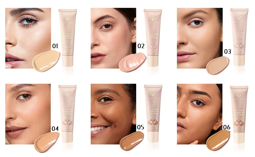 YOUNG VISION Full Coverage Longwear Foundation  Matte Finish  Waterproof  Poreless Liquid Foundation Makeup  1 fl.oz 1 Fl Oz (Pack of 1) 2 - product information 6