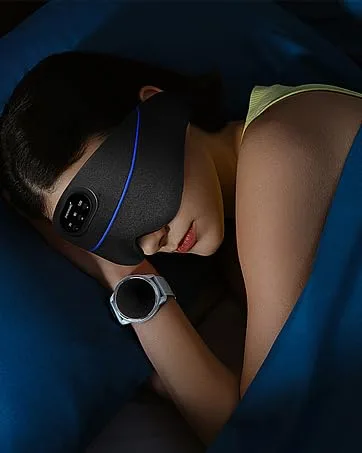 Sleep Mask for Men Women Blocking Light Sleeping  Zero Eye Pressure& Adjustable Eye Covers with Velcro Purple 1 Count (Pack of 1) - bluetooth eye mask