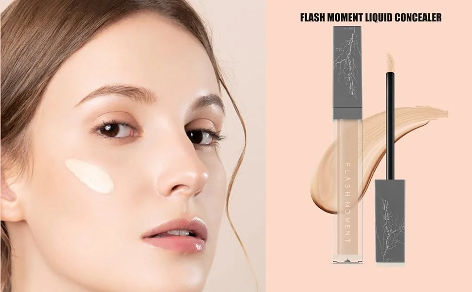 Flash Moment Silky Liquid Concealer Makeup  Under Eye creamy concealer  Full Coverage  High Block Deffect Force  Hydrating  Highlighters  for Dark Circles  Acnes  401  0.2 Fl Oz(Pack of 1) - product information 11