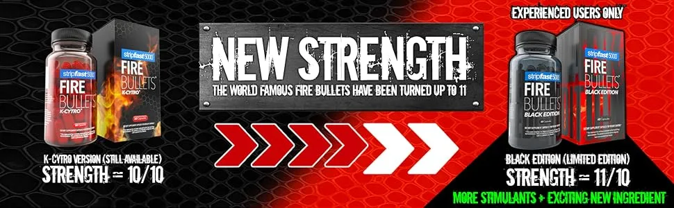 Stripfast5000 Fire Bullets Max Strength Black Edition for Women & Men - Keto Friendly -1 Count (Pack of 1) - weight management supplement