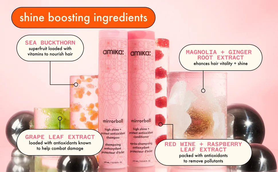 amika Mirrorball High Shine + Protect Antioxidant Conditioner  275ml 9.20 Fl Oz (Pack of 1) - mirrorball ingredients