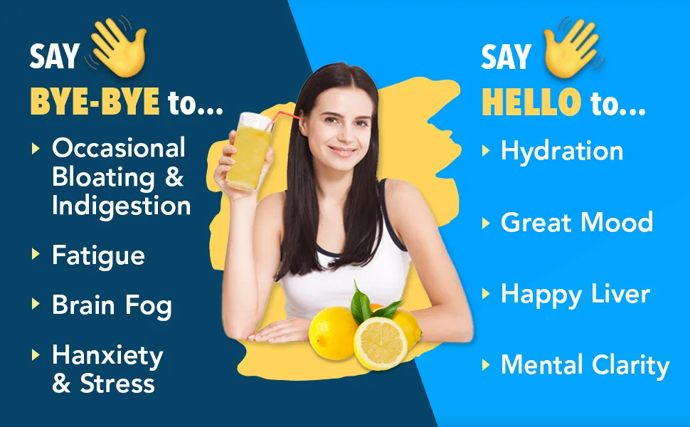 Bye-Bye Weekend Lemonade Drink Mix - Electrolytes  Probiotics  Vitamins for Liver & Gut - Goodbye Fatigue  Brain Fog - Zero Sugar 10 Count (Pack of 1) - say bye bye to