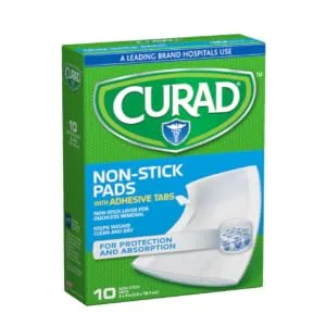 Curad Non-Stick Pads  2 Inches X 3 Inches with Adhesive Tabs  10 Count 1 Pack - product information 1