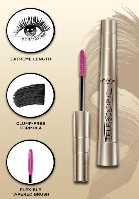 L'Or al Paris Makeup Voluminous Original Volume Building Waterproof Mascara  Black  0.28 fl. oz. Waterproof Black 1 Pack - loreal paris telescopic mascara