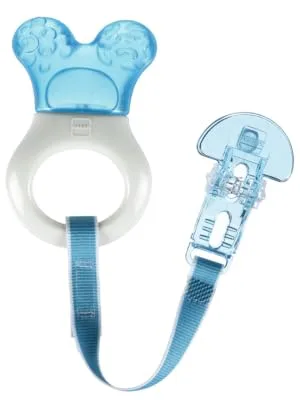 MAM Mini Cooler Teether with Clip Baby Teether  Cooling Mechanism Soothes Sore Gums  Relieves Teething Symptoms in Babies 2+ Months  1 Pack  2+ Months  Boy White/blue - baby teething relief baby teething teething toys baby teething toys teething teething ring