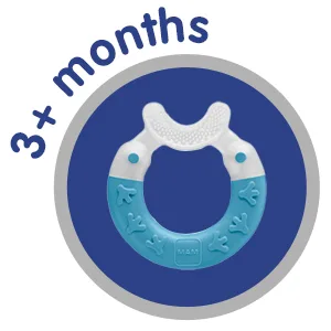 MAM Mini Cooler Teether with Clip Baby Teether  Cooling Mechanism Soothes Sore Gums  Relieves Teething Symptoms in Babies 2+ Months  1 Pack  2+ Months  Boy White/blue - teething bracelet silicone teething beads teething relief teething egg baby teether