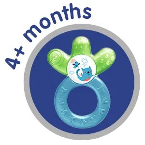 MAM Mini Cooler Teether with Clip Baby Teether  Cooling Mechanism Soothes Sore Gums  Relieves Teething Symptoms in Babies 2+ Months  1 Pack  2+ Months  Boy White/blue - teething toys freezer infant teething toys silicone beads for teething best teething toys for babies