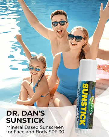 Dr. Dan's Sunstick-1 Pack- Mineral Based Sunscreen for Face and Body SPF 30 - Lip-balm-lips-chapstick-dr-treatment-dry-chapped-cream-dans-cortibalm-kids-repair-cracked-pack-stick