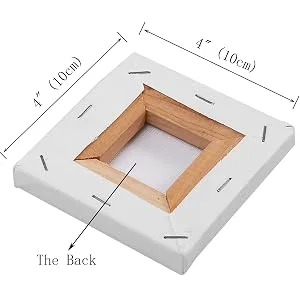SL crafts Mini Stretched Canvas 4X4 (1 Pack of 6 Mini Canvases) - back side