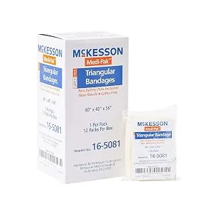 McKesson Triangular Bandage  Latex-Free  Muslin  40 in x 40 in x 56 in  12 Count  1 Pack - Triangular Muslin Bandages