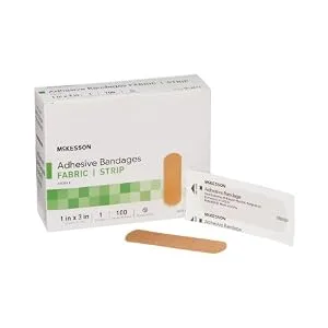 McKesson Adhesive Bandages  Sterile  Fabric Patch  2 in x 3 in  50 Count  1 Pack 2 X 3 Inch  50 Count - McKesson Sterile Adhesive Bandages