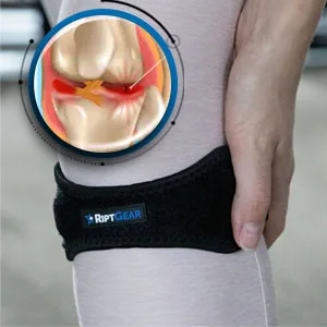 RiptGear Patella Tendon Support Strap - Adjustable Patella Knee Strap - Patellar Stabilizing Knee Compression Strap for Knee Pain - Tendon Strap for Jumpers Knee  Running and Sports Black (1 Pack) - osteoarthritis meniscus tears ligament orthopedic patellofemoral medicas ortopédica chondromalacia