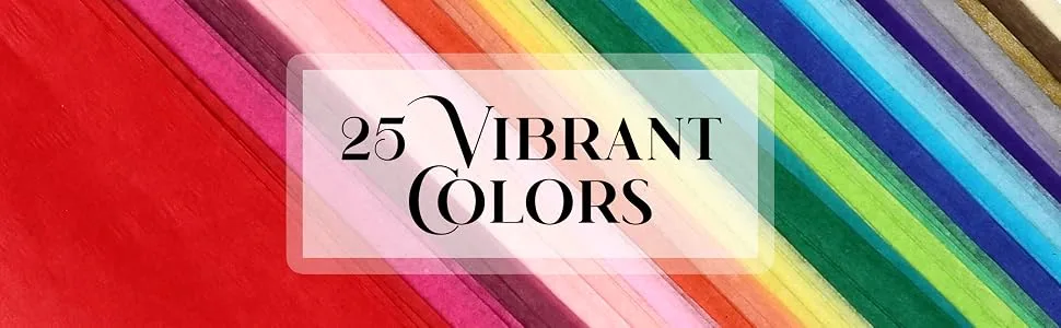 Craft Craze 100 Sheets (20 x 26) 25 Assorted Colors Premium Quality Tissue Paper for Gift Wrapping  Arts & Crafts  Packing and Decorations (1-Pack) 1 1 Pack - Colored tissue paper for gift bags and gift wrapping. 25 vibrant colors, 100 sheets, 20
