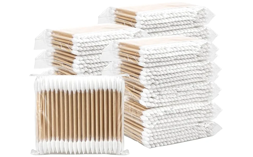 Hedume 2500 Pieces Wooden Cotton Swabs  Double Pointed Cotton Buds (25 Packs  100 Pieces 1 Pack) - product information 2