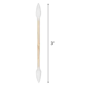 Hedume 2500 Pieces Wooden Cotton Swabs  Double Pointed Cotton Buds (25 Packs  100 Pieces 1 Pack) - product information 4