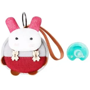 LANEYLI Pacifier Case for Diaper Bag Canvas Pacifier Pouch Zipper Pacifier Pocket  Hold 4 Pacifiers  Rabbit 1 Pack  1st Mothers Day Gift for New Mom RabbitYellow - pacifier pocket