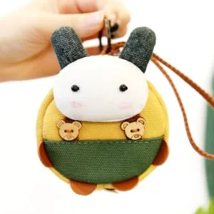 LANEYLI Pacifier Case for Diaper Bag Canvas Pacifier Pouch Zipper Pacifier Pocket  Hold 4 Pacifiers  Rabbit 1 Pack  1st Mothers Day Gift for New Mom RabbitYellow - pacifier pocket