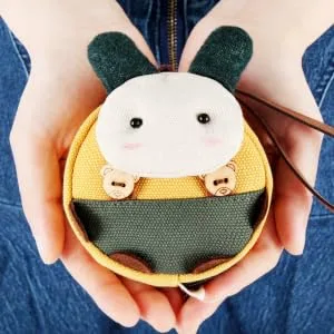 LANEYLI Pacifier Case for Diaper Bag Canvas Pacifier Pouch Zipper Pacifier Pocket  Hold 4 Pacifiers  Rabbit 1 Pack  1st Mothers Day Gift for New Mom RabbitYellow - pacifier pocket