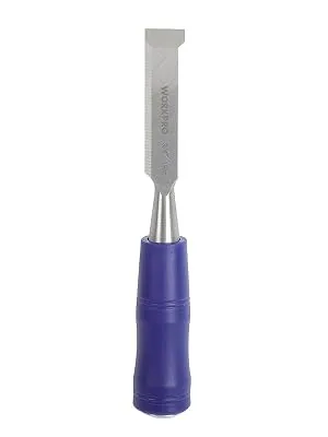 WORKPRO W043002 WORKPRO Wood Chisel  3/4 inch Wide Blade  Hardened and Tempered Steel  Steel Caps  Blade Guards  (1 Pack) Chrome - WorkPro Wood Chisel